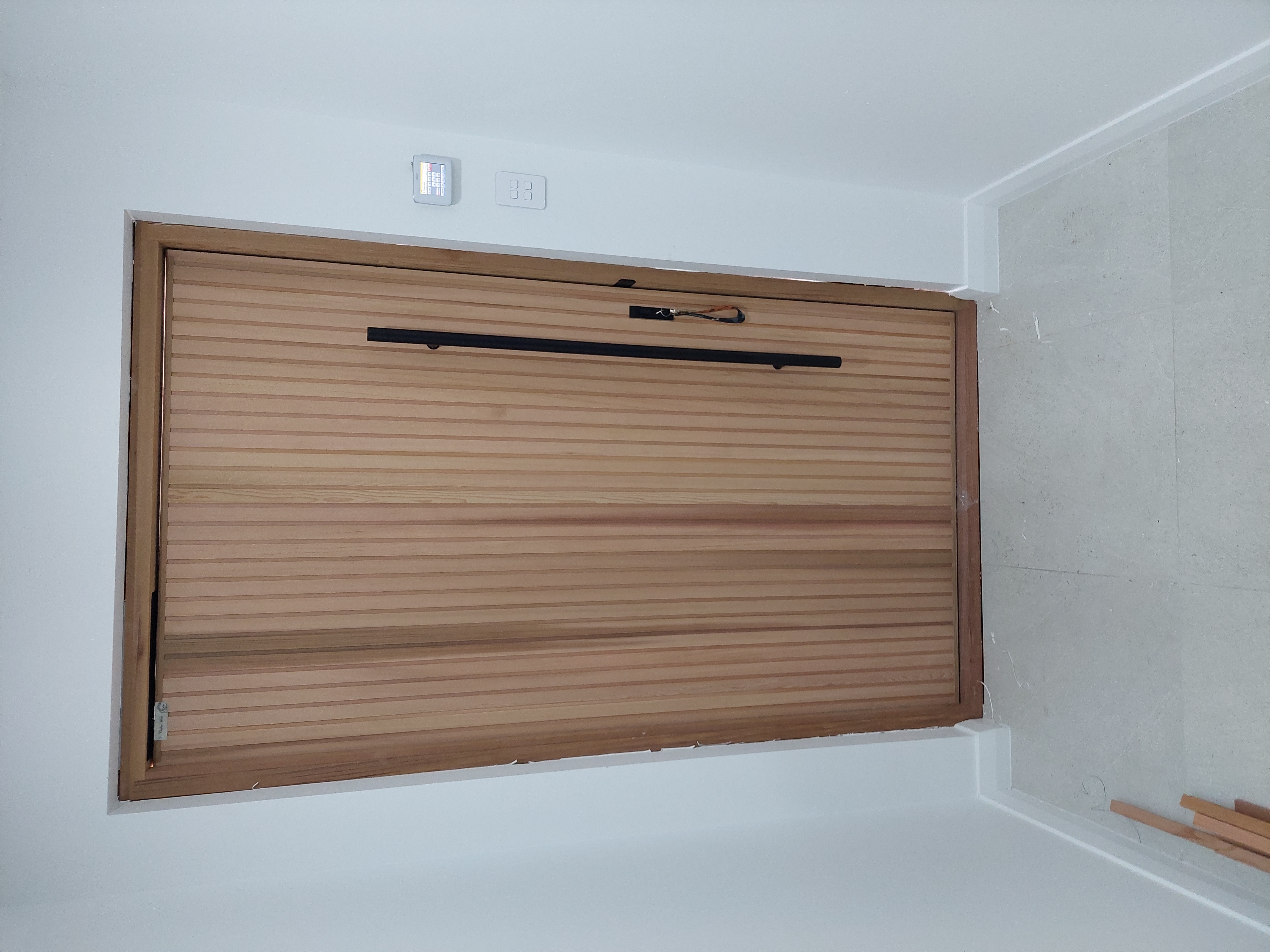 Custom timber fluted front door — SM Design & Build